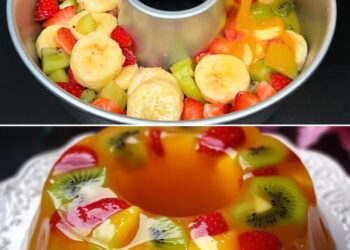 Orangen Frucht Gelatine Ring ohne Backen