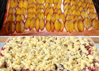 Supersaftiger Pflaumenkuchen vom Blech mit Streuseln