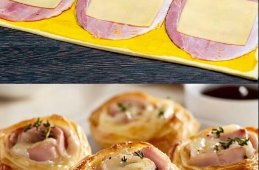 Blätterteig-Schnecken mit Schinken und Käse