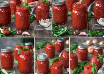 Hausgemachte Tomatensoße mit Basilikum