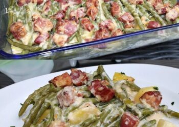 Die Kasseler-Pfanne ist ein wahres Wohlfühlgericht, das mit seinem herzhaften Geschmack und seiner Vielseitigkeit überzeugt. In diesem Rezept tauschen wir das traditionelle Kasseler gegen zartes Rinderfilet aus, um eine raffinierte und dennoch bodenständige Mahlzeit zu kreieren. Saftige grüne Bohnen, goldgelbe Kartoffeln und eine cremige Soße aus Sahne und Milch machen dieses Gericht zu einem echten Genuss. Dieses Rezept ist perfekt für kühlere Tage oder wenn Sie etwas Herzhaftes auf den Tisch bringen möchten. Das Schöne an der Kasseler-Pfanne: Sie können sie je nach Geschmack und Saison anpassen – Brokkoli, Rosenkohl oder Champignons bieten eine willkommene Abwechslung. Probieren Sie auch einen Hauch von Weißwein in der Soße für ein besonderes Aroma. Einfach zuzubereiten und herrlich im Geschmack – diese Pfanne wird garantiert zum Lieblingsgericht der ganzen Familie! Zutaten 400 g Rinderfilet (alternativ: anderes mageres Fleisch Ihrer Wahl) 600 g Kartoffeln 600 g grüne Bohnen 2 EL Mehl 125 ml Milch 125 ml Sahne 4 EL geriebener Käse Salz und Pfeffer Bohnenkraut, fein gehackt 1 EL Öl Zubereitung Vorbereitung Kartoffeln gerade eben gar kochen, pellen und in grobe Stücke schneiden. Grüne Bohnen putzen und in kochendem Salzwasser fast gar kochen. Anschließend abgießen und das Wasser auffangen. Fleisch anbraten Das Rinderfilet in grobe Würfel schneiden. In einer Pfanne bei mittlerer Hitze das Öl erhitzen und das Fleisch von allen Seiten anbraten. Das Mehl darüber streuen und kurz mitbraten. Soße zubereiten Mit der Milch ablöschen, gut verrühren und aufkochen lassen. Die Sahne hinzufügen und erneut verrühren. So viel vom Bohnenwasser hinzufügen, bis eine schön sämige Soße entsteht. Mit Salz, Pfeffer und Bohnenkraut abschmecken. Schichten und Überbacken Eine offene Auflaufform mit den Kartoffeln und Bohnen belegen. Die Fleischsoße darüber gießen. Mit dem geriebenen Käse bestreuen. Bei 175 °C im vorgeheizten Ofen für 15 Minuten überbacken. Tipp: Ersetzen Sie das Bohnenkraut durch frischen Thymian oder Petersilie für eine interessante Geschmacksvariante. Auch anderes Gemüse wie Brokkoli, Rosenkohl oder Porree eignet sich hervorragend als Beilage. Ein Schuss herber Weißwein in der Soße rundet das Gericht perfekt ab. Guten Appetit!