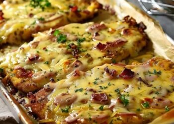 Überbackene Partyschnitzel aus dem Ofen