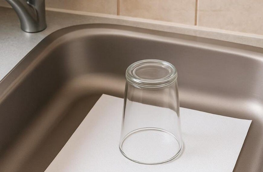 Darum sollten Sie vor dem Urlaub immer ein umgedrehtes Glas und ein Stück Papier in der Spüle liegen lassen