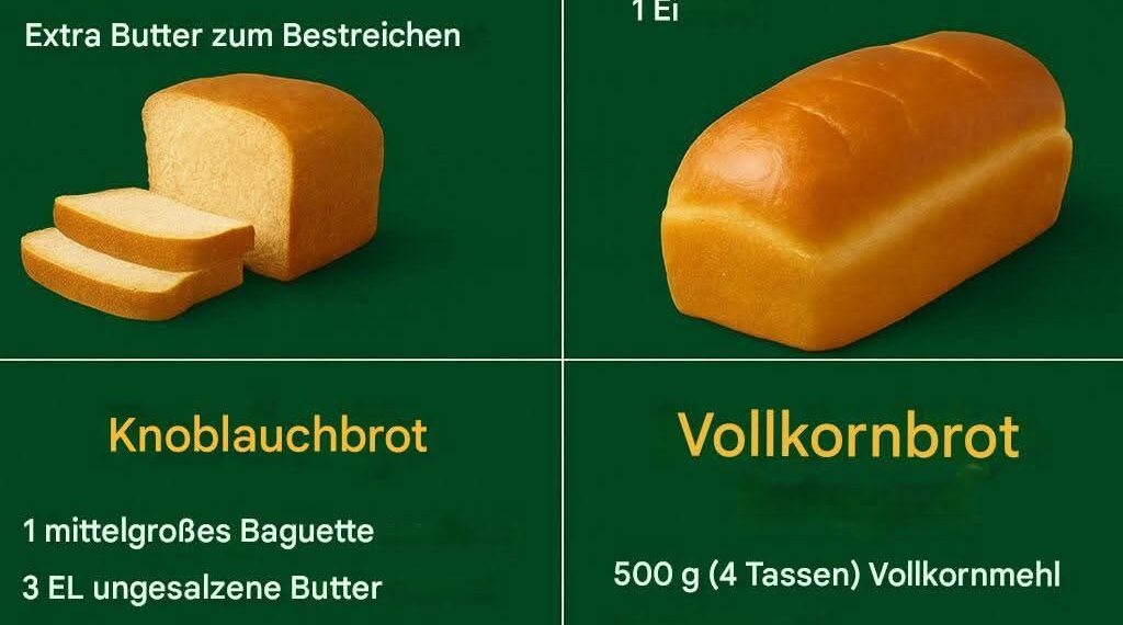 Vier Brotsorten