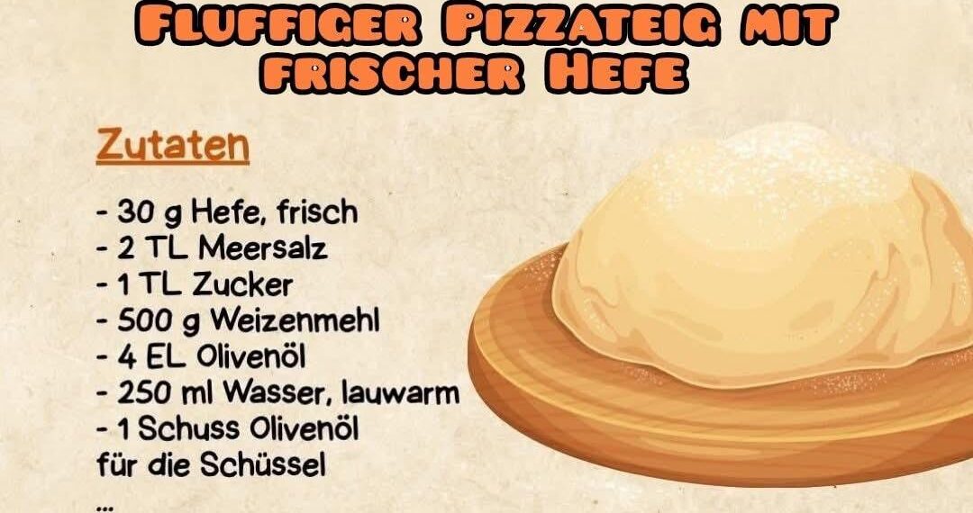 Fluffiger Pizzateig mit frischer hefe