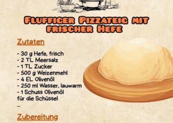 Fluffiger Pizzateig mit frischer hefe