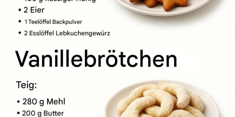 Honig-Lebkuchen-Vanille-Schnecken