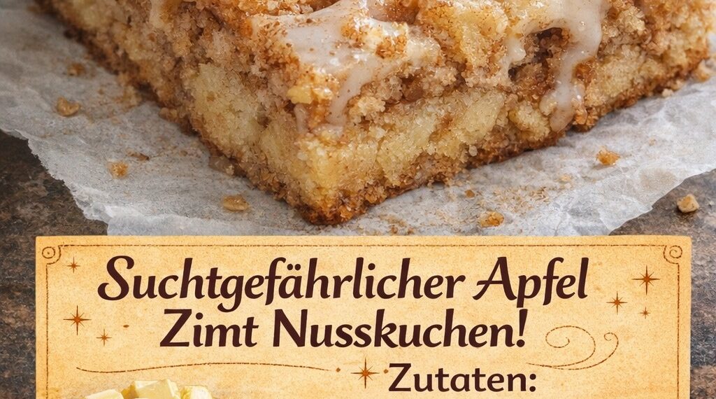 Unfassbar lecker – Apfel-Zimt-Nusskuchen in wenigen Minuten gemacht!