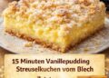Blitz 15 Minuten Vanillepudding Streuselkuchen vom Blech
