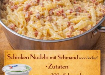 Cremige Schinken-Nudeln mit Schmand – ein echter Familienhit!