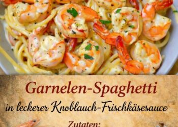 Garnelen-Spaghetti in leckerer Knoblauch-Frischkäsesauce