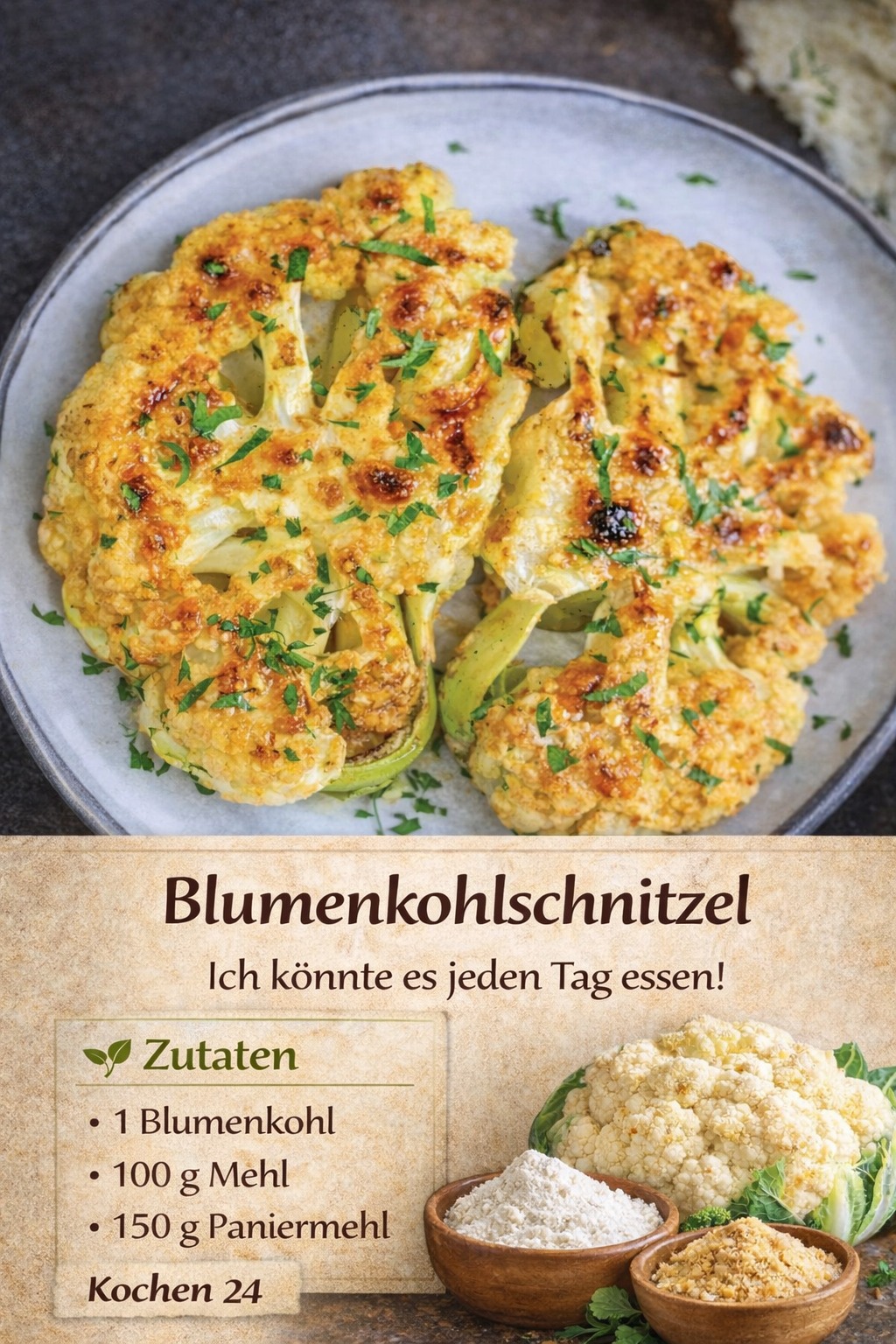 Ich konnte es täglich essen, Blumenkohlschnitzel