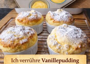 Ich verühre Vanillepudding mit 450g Quark, Muffins in 5 Minuten!
