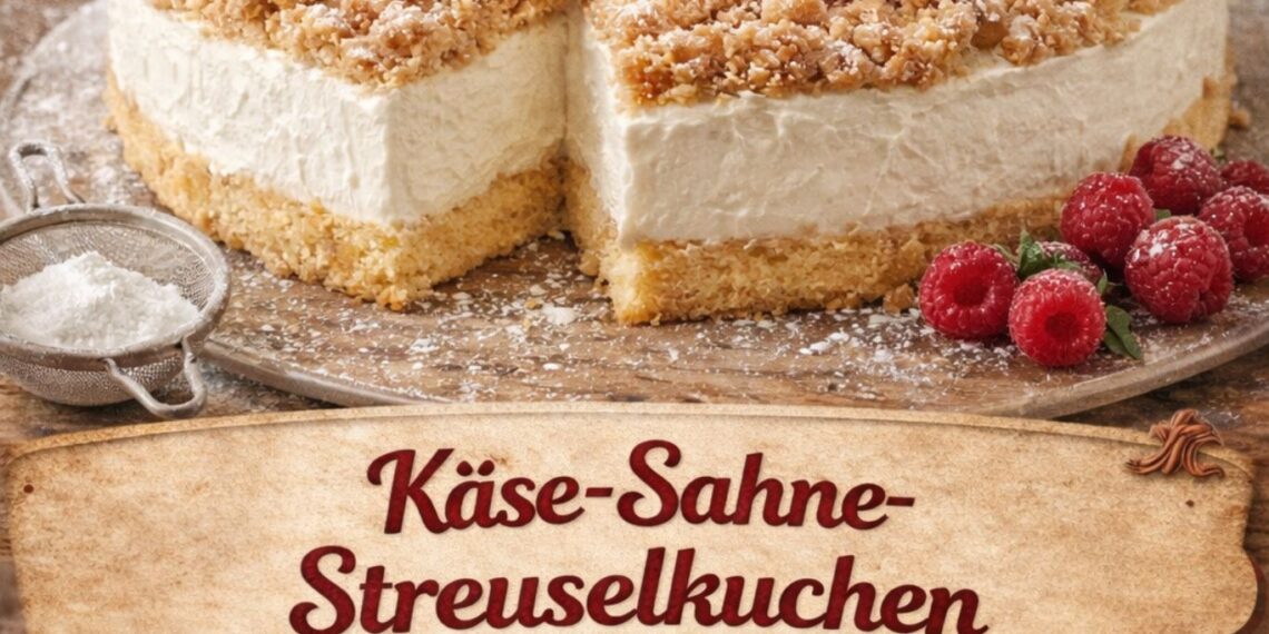 Käse-Sahne-Streuselkuchen (ohne Gelatine)