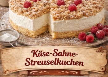 Käse-Sahne-Streuselkuchen (ohne Gelatine)