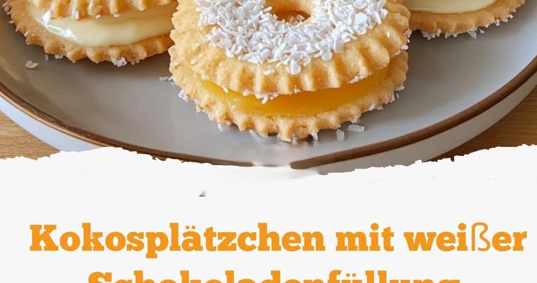 Kokosplätzchen mit weißer Schokoladenfüllung – zart, cremig & unwiderstehlich!