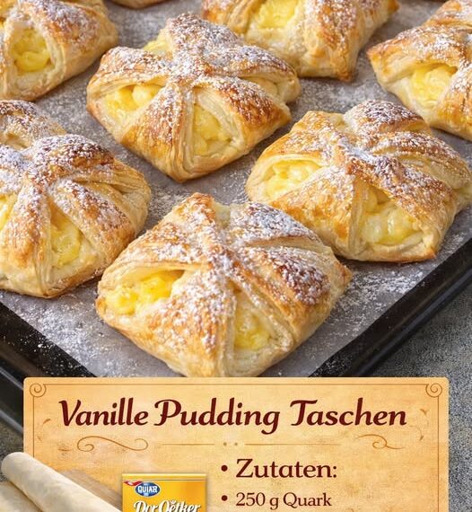 Superleckere Vanille Pudding Taschen in 20 Minuten