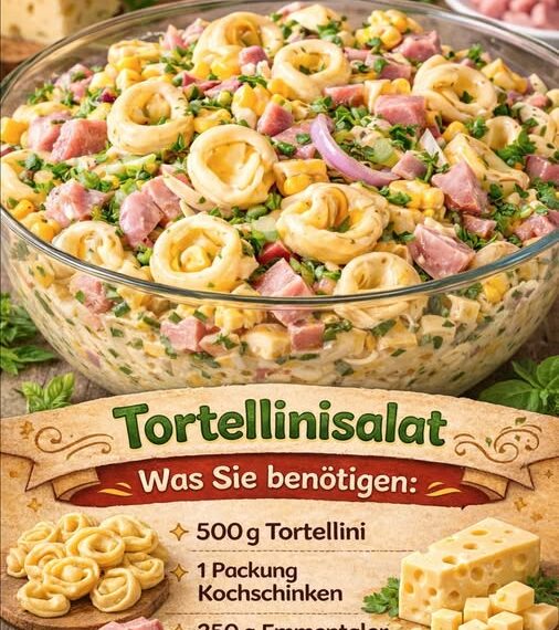 Tortellinisalat, herzhaft und immer der Star auf jedem Buffet