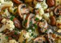 Blumenkohl-Champignons-Pfanne mit Knoblauch