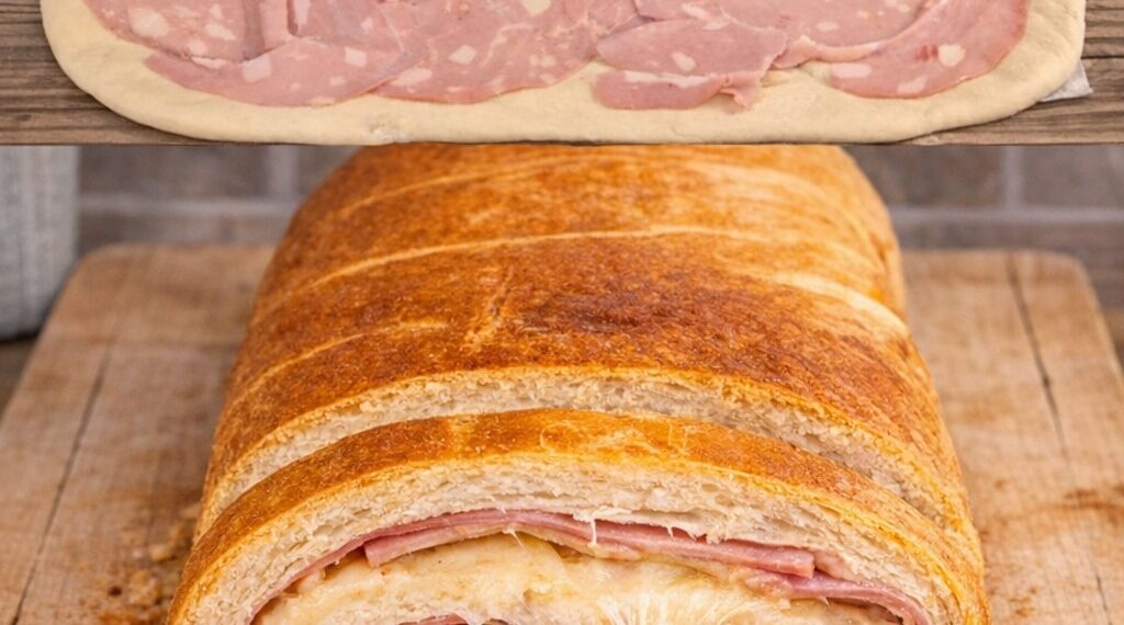 Diese gefüllte Käse-Schinken-Brotrolle lohnt wirklich jede Minute!