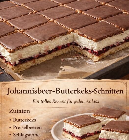 Johannisbeere-Butterkeks-Schnitten