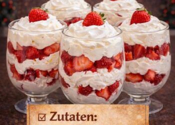 Schneewittchen-Dessert mit Erdbeeren