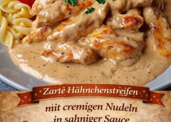 Zartes Hähnchen trifft cremige Nudeln in feiner Sahnesauce