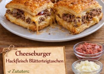 Cheeseburger-Blätterteigtaschen – außen knusprig, innen unfassbar saftig