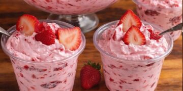 Erdbeerwolken-Dessert
