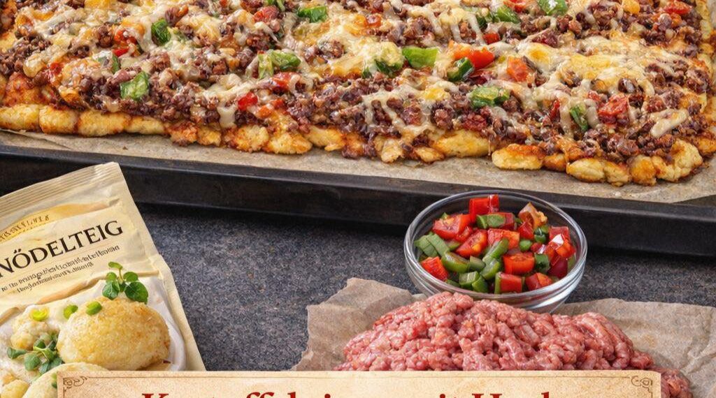 Kartoffelpizza mit Hackfleisch – herzhaft, knusprig & genial