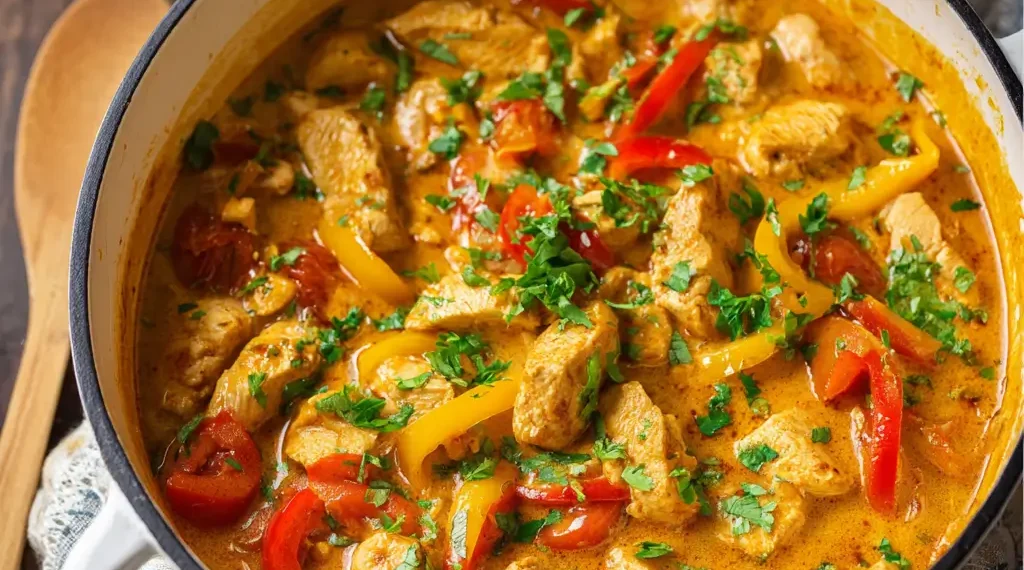 Schnelles Ofen-Rahmgulasch mit Hähnchen