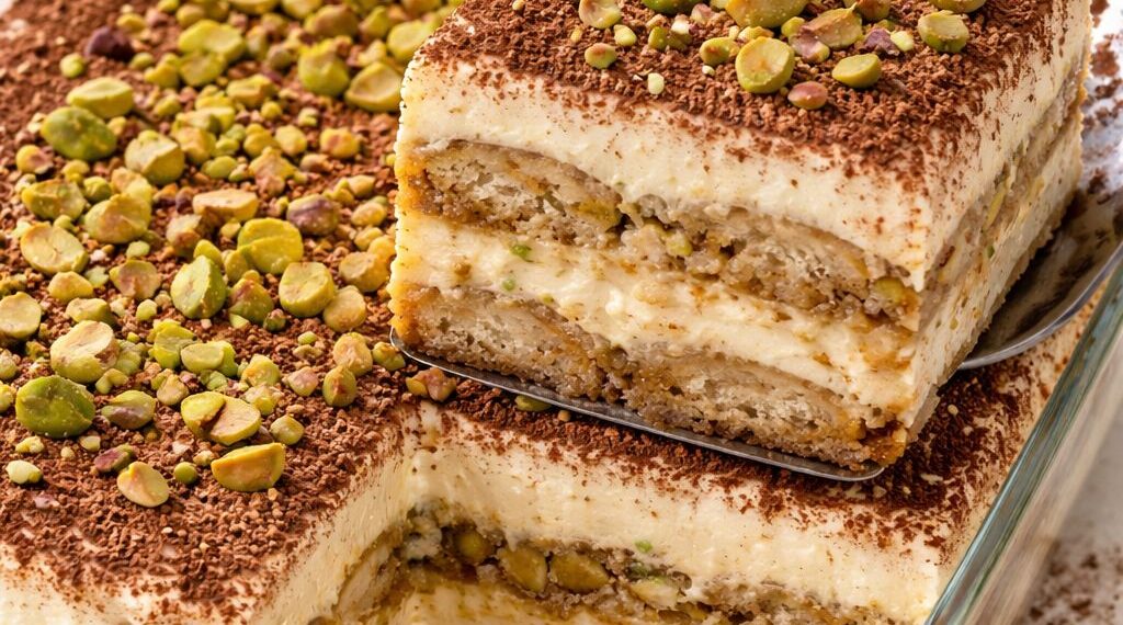 Pistazien-Tiramisu ohne Backen – cremig, edel & unwiderstehlich