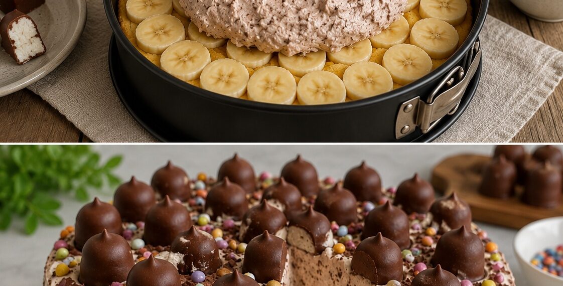 Schaumkuss-Torte mit Bananen