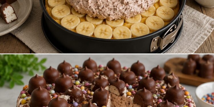 Schaumkuss-Torte mit Bananen
