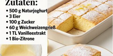 3 Eier, 500 g Joghurt Kuchen – Saftig, luftig und herrlich zitronig