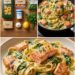 Cremige Tagliatelle mit Lachs und Babyspinat