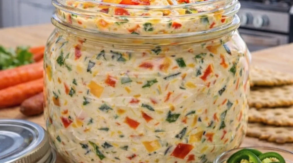 Cremiger Käse-Dip mit Paprika und Jalapeño – Perfekt für Snacks und Partys