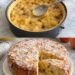 Gedeckter Apfelkuchen mit Pudding