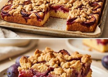 Zwetschgenkuchen mit Zimtstreuseln – herrlich saftig, knusprig und wie bei Oma!
