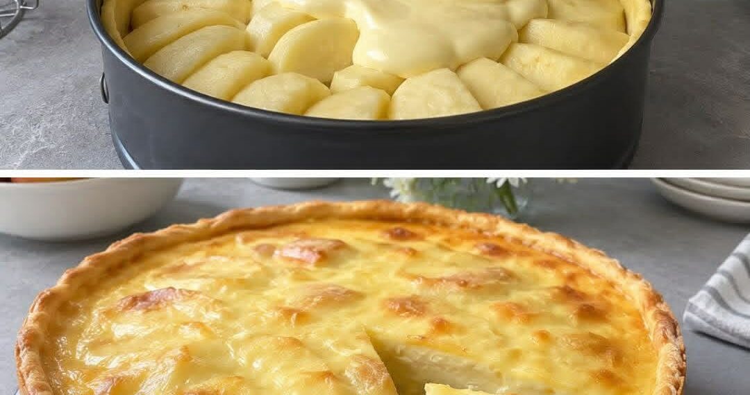 Saftiger Apfelkuchen mit cremigem Guss