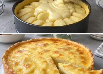 Saftiger Apfelkuchen mit cremigem Guss