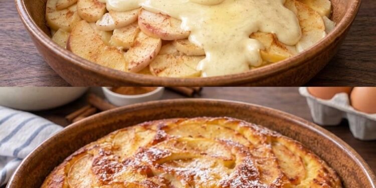 Saftiger Apfelpfannkuchen aus der Pfanne