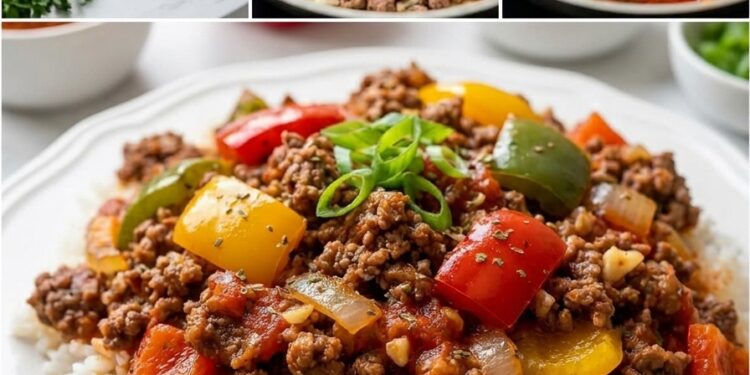 Reis-Hack-Paprika-Pfanne