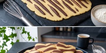 Zebra-Herzen – zarte Butterkekse mit Schokolade
