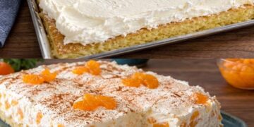 Fantakuchen mit Mandarinen – Fluffiger Kuchen mit Schmandcreme und fruchtigen Mandarinen