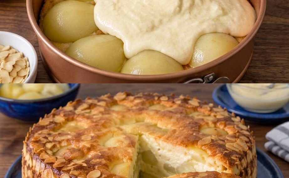 Sauerrahmtorte badische Art – Cremige Schmandtorte mit saftigen Birnen