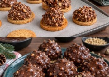 Rocher-Plätzchen – Knusprige Taler mit Nougat, Mandeln und Schokolade