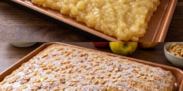 Gedeckter Apfelkuchen mit Pudding