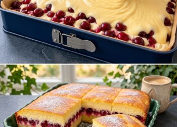 Kirschkuchen mit Eierschecke