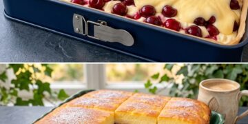 Kirschkuchen mit Eierschecke